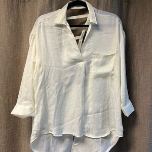 BCBGMAXAZRIA NWT Blouse Size Large Fancy Cut-Out V Back